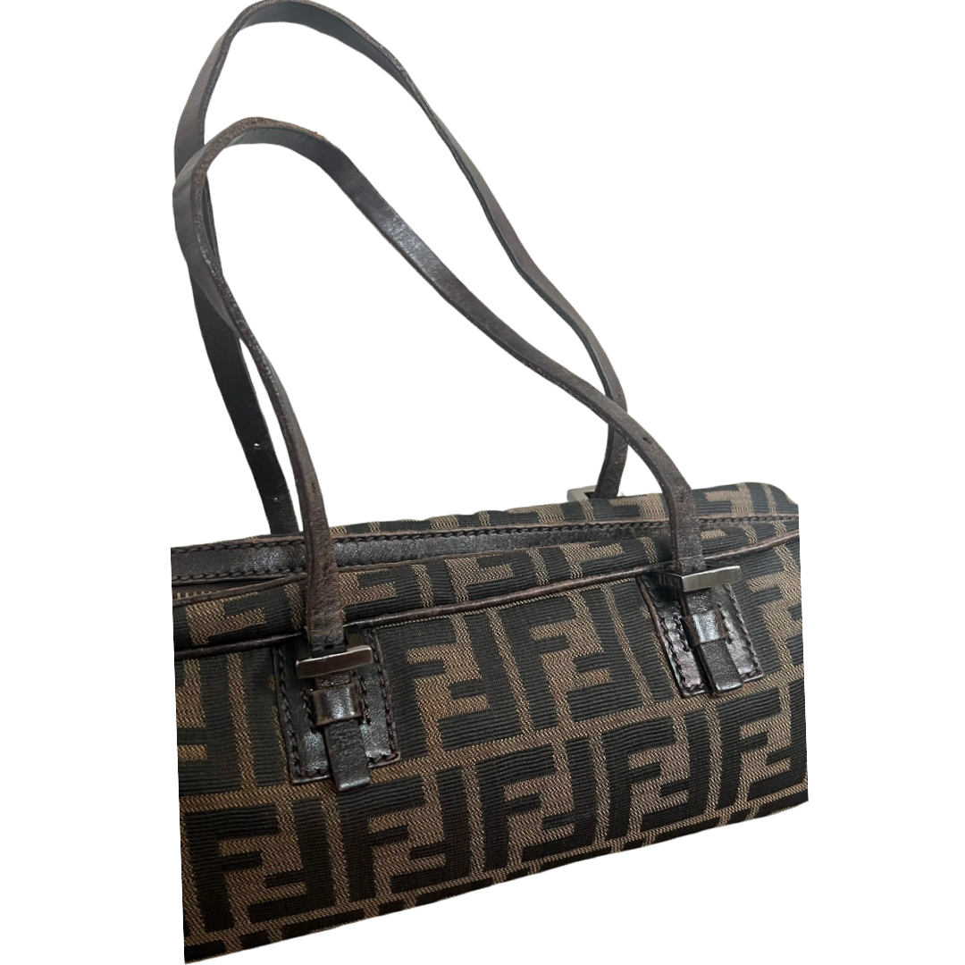 Fendi Zucca Buckle Tota Tobacco